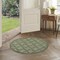 Homeroots 4' Dark Green And Light Green Round Geometric Indoor Outdoor Area Rug 572335 - alternate 5