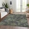 Homeroots 3' X 5' Green Charcoal And Black Floral Washable Indoor Outdoor Area Rug 604144 - alternate 7