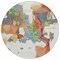 Homeroots 8' Ivory Pink And Green Round Abstract Washable Indoor Outdoor Area Rug 599582 - alternate 4