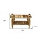 Homeroots 29" Teak Rectangular Shower Outdoor Bench With Handles In Natural Finish 376722 - alternate 4
