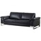 Homeroots 90" Black Italian Leather Sofa With Silver Legs 329613 - alternate 2