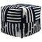Homeroots 18" Blue Cotton Cube Striped Pouf Ottoman 534102 - alternate 8