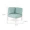Homeroots 31" White Heavy Duty Plastic Outdoor Modular with Sea Green Cushion 565280 - alternate 5
