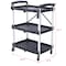 Edendirect 3 Layers Folding Collapsible Service Cart Pack-N-Roll, Black, 50 Lb. Load Capacity per Shelf ED-W46578737 - alternate 6