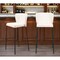 Homeroots Set of Two 29" Cream And Black Faux Leather And Steel Bar Height Bar Chairs 555723 - alternate 6