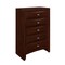 Homeroots New Merlot Chest With 5 Chambared Drawer 384020 - alternate 5