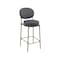 Homeroots Set of Two 29" Gray and Gold Velvet and Metal Low Back Bar Height Bar Chairs, 2PK 719634 - alternate 4
