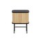 Homeroots 24" Natural and Black Modern Sliding Door Nightstand 527616 - alternate 5