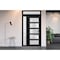 Vdomdoors Front Exterior Prehung FiberGlass Door Frosted Glass / Manux 8002 Matte Black / Sidelight and Trans MANUX8002EXD-BLK-W30+12 x H80+14-RH - alternate 5