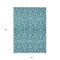 Homeroots 8' X 10' Teal Blue And Ivory Damask Washable Indoor Outdoor Area Rug 595196 - alternate 7