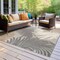 World Rug Gallery Amalfi Contemporary Tropical Floral Indoor/Outdoor Area Rug 6 ft 6 in x 6 ft 6 in Square Gray 8013GRAY6SQ - alternate 1