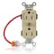Leviton Straight Blade Receptacle, 5-15R, 15 A, 125V AC, Flush Mount, Self-Grounded M5262-1CI - alternate 1