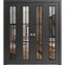 Sartodoors Sliding Closet Double Bi-fold Doors, Lucia 2366 Matte Black with Clear Glass and Aluminum Strips,  LUCIA2366DBF-BLK-72 x 80 (4* 18x80) - alternate 1