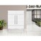 Vdomdoors Steel Double Doors Deux 1705 White Enamel Stainless Inserts Single Modern Painted DEUX1705DEXD-BEM-RH-W72 x H80 - alternate 6