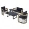 Leisuremod Klyra 5-Pc Aluminum Patio Set - Sofa, Chairs & Tables with Fade-Resistant Cushions, 5PK KCS43-23-61-30GR - alternate 1