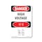 Signmission OSHA Danger Sign, 24" Height, Rigid Plastic, High Voltage Bilingual, 1824-VK-1327 OS-DS-P-1824-VK-1327 - alternate 1
