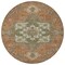 Homeroots 8' Rust Green And Brown Round Oriental Washable Indoor Outdoor Area Rug 600188 - alternate 7