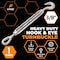 Xpose Safety 3/8in Hook and Eye Turnbuckle, Heavy Duty Galvanized Steel Turn Buckles GTB38-HE-1-X - alternate 5