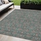 Homeroots 5' X 8' Teal Blue Beige And Taupe Floral Washable Indoor Outdoor Area Rug 582309 - alternate 1
