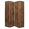 Homeroots 84" Brown Faux Leather Folding Four Panel Screen Room Divider 274739 - alternate 4