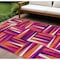 Homeroots 9' X 12' Red Purple And Copper Geometric Washable Indoor Outdoor Area Rug 598260 - alternate 1