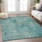 Homeroots 5' X 8' Teal Blue And Gray Geometric Washable Indoor Outdoor Area Rug 594588 - alternate 7