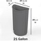 Regal Altair 21 Gallon Half Round Gray Plastic Trash Can, Heavy-Duty Space-Saving Design ZR-TC-410-GR - alternate 3