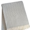 Homeroots 55" X 70" Gray Cotton Blend Woven Plush Throw Blanket with Fringe 632922 - alternate 3