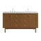 James Martin Vanities Laurent 60" Double Vanity, Honey Oak w/ 3 CM Lime Delight Silestone Top 545-V60D-HNO-3LDL - alternate 1