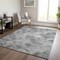 Homeroots 3' X 5' Gray Charcoal And Ivory Abstract Washable Indoor Outdoor Area Rug 577667 - alternate 6