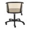 Homeroots Beige and Black Solid Wood Steel And Cane Rattan Adjustable Swivel Rolling Office Chair 558361 - alternate 7