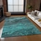 Homeroots 10' X 14' Teal Blue Aqua And Gray Abstract Washable Indoor Outdoor Area Rug 577846 - alternate 7