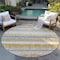 Homeroots 8' Gold Copper And Gray Round Striped Washable Indoor Outdoor Area Rug 598348 - alternate 7