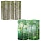 Homeroots 84" Green Canvas Folding Four Panel Screen Room Divider 274631 - alternate 4