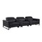 Homeroots 129" Black Top Grain Leather Reclining Metal USB Sofa 720342 - alternate 5