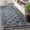 Jonathan Y Mercer Shag Plush Tassel Moroccan Tribal Geometric Trellis Denim Blue/Cream 2 ft. x 8 ft. Runner Rug MCR103A-28 - alternate 1