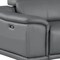 Homeroots 93in Battleship Gray and Silver Leather Power Reclining Loveseat 643825 - alternate 5