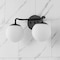 Jonathan Y Louis Parisian Globe 15" 2-Light Metal/Frosted Glass Modern Contemporary LED Vanity Light, Black JYL3535B - alternate 10