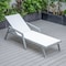 Leisuremod Marlin Patio Chaise Lounge Chair with Armrests in Grey Aluminum Frame, White MLAGR-77W - alternate 9