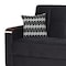 Homeroots 87" Black Microfiber Convertible Futon Sleeper Sofa And Toss Pillows With Storage 607097 - alternate 6