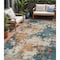 Homeroots 5' X 8' Teal Blue And Copper Abstract Washable Indoor Outdoor Area Rug 631976 - alternate 1