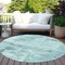Homeroots 8' Blue And Ivory Round Abstract Washable Indoor Outdoor Area Rug 602745 - alternate 6