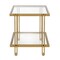 Homeroots 22" Brass And Clear Glass And Steel Square End Table With Shelf 544195 - alternate 6