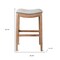 Homeroots 31" Beige and Natural Fabric and Solid Wood Backless Bar Height Bar Chair 632357 - alternate 4