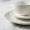 Martha Stewart Faux Bois 12 Piece Stoneware Dinnerware Set in White 77539.12 - alternate 4