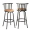 Homeroots Set of Two Brown and Black Faux Leather and Iron Low Back Adjustable Height Swivel Bar Chairs 610395 - alternate 6