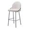 Homeroots Set of Two 30" Ivory And Black Shearling And Steel Bar Height Bar Chairs 555690 - alternate 1