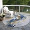Homeroots 8' Blue And Gold Round Abstract Washable Indoor Outdoor Area Rug 611302 - alternate 6