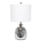 Homeroots 20" Gray Glass Novelty Table Lamp With White Drum Shade 643349 - alternate 4