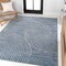 Jonathan Y Hallie High-Low Minimalist Curve Geometric Dark Blue/Cream 3 ft. x 5 ft. Indoor/Outdoor Area Rug SCN100C-3 - alternate 7